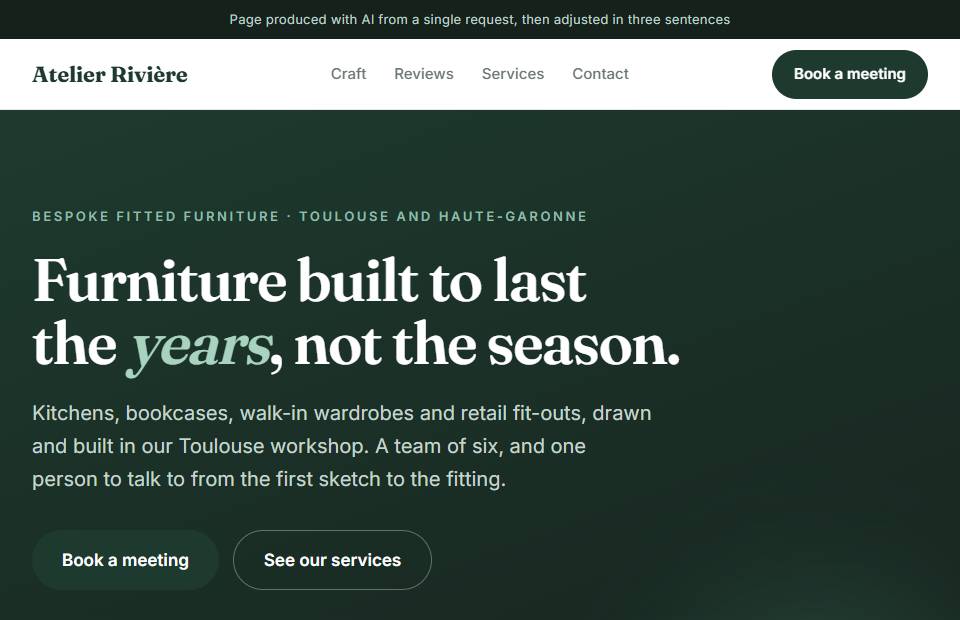 A one-page website